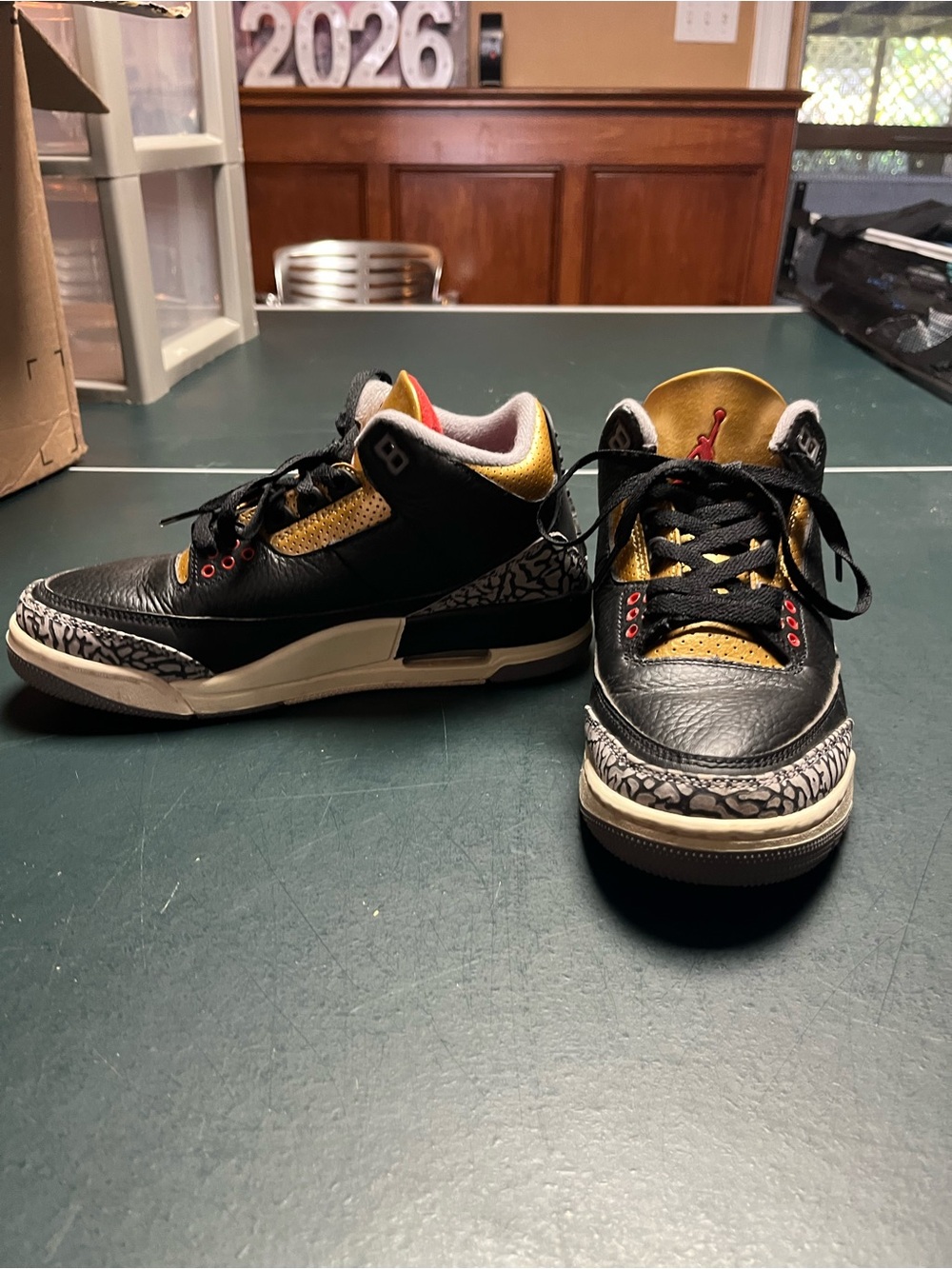 Nike Women's Black and Gold Elephant Print Sneakers